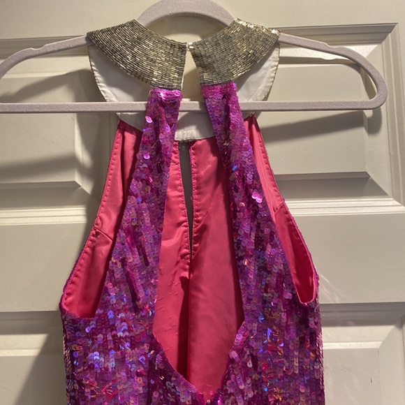 COPY - *** VINTAGE Pink Iridescent Sequin Mini Dress - Picture 5 of 5